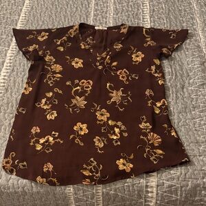 Maurices Brown Floral Blouse
